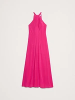 Matte Silk Halter Maxi Dress
