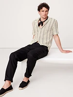 Relaxed-Fit Wavy Stripe Cotton Resort Shirt