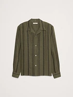 Standard-Fit Embroidered Linen Long-Sleeve Resort Shirt