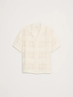 Standard-Fit Plaid Lace Resort Shirt
