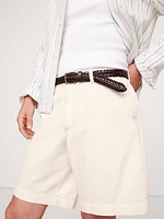 8" Relaxed Denim Pull-On Bermuda Short
