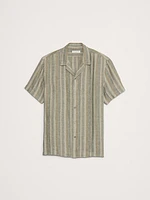 Standard-Fit Textured Linen-Cotton Resort Shirt
