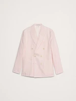 Double-Breasted Linen Suit Jacket
