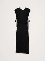 Stretch-Crepe Open-Back Midi Dress