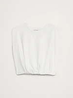 Cotton Bubble-Hem Top