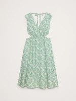 Cotton Poplin Side Cut-Out Midi Dress