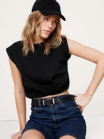 Cotton Bubble-Hem Top