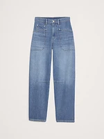 Mid-Rise Relaxed Utility Barrel Jean
