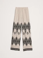 Pull-On Wide-Leg Linen Pant