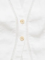 Lace-Trim Linen Vest