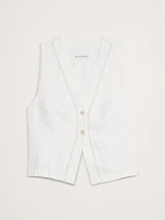 Lace-Trim Linen Vest