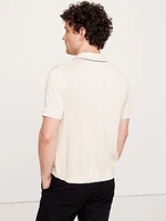 Ribbed-Stripe Cotton Resort Shirt