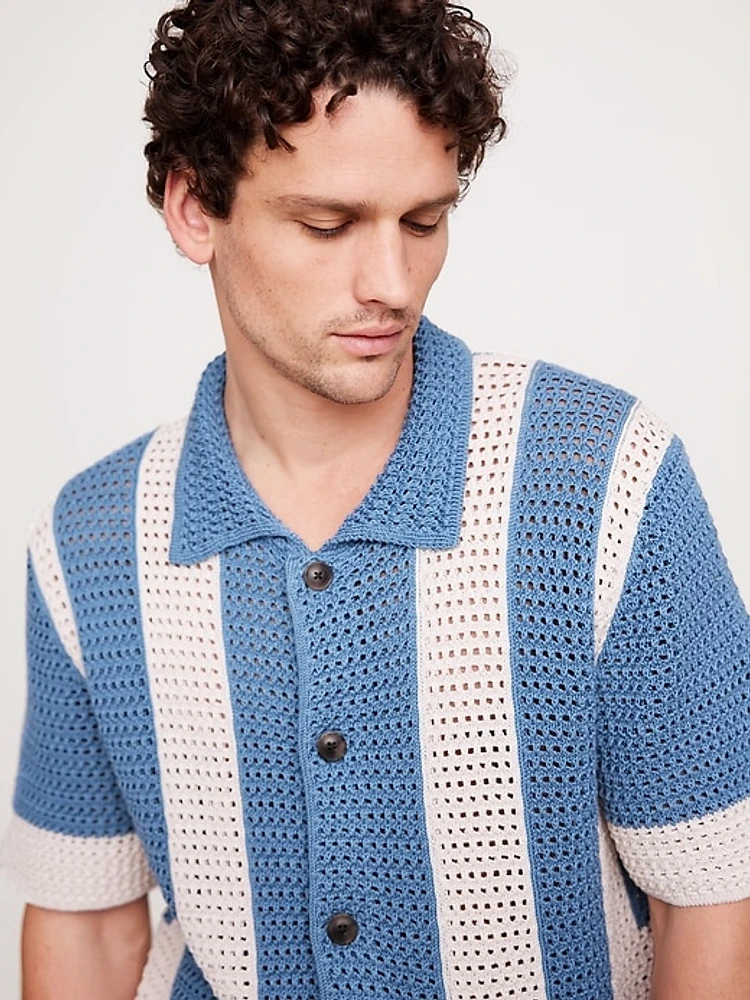 Crochet Cotton Resort Shirt