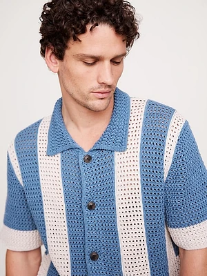 Crochet Cotton Resort Shirt