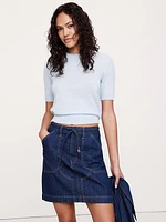 Lightweight Cashmere Short-Sleeve Sweater