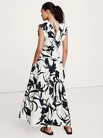 Linen Cinch-Waist Maxi Dress