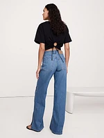 The Icon Classic Mid-Rise Wide-Leg Split-Hem Jean