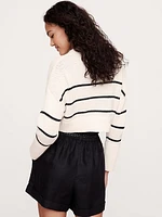 Oversized Cotton Cropped Cardigan