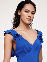 Matte Silk Open-Back Maxi Dress