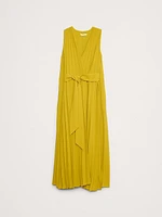 Pleated Cape Maxi Dress