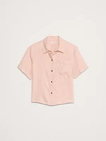Boxy Linen Short-Sleeve Shirt