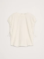 Oversized Linen Cinch Top