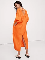 Linen V-Neck Maxi Dress