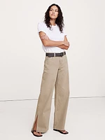 The Icon Classic Mid-Rise Wide-Leg Split-Hem Jean