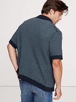 Waffle Button-Through Knit Shirt