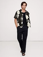 Standard-Fit Silk Resort Shirt