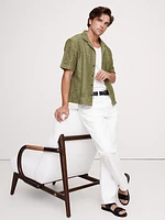 Relaxed-Fit Crochet Resort Shirt