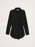 Cotton Poplin Belted Tunic Shirt