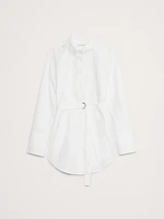 Cotton Poplin Belted Tunic Shirt