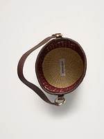 Two-Tone Straw Bucket Bag by Sensi Studio