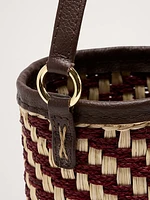 Two-Tone Straw Bucket Bag by Sensi Studio