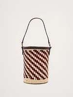 Two-Tone Straw Bucket Bag by Sensi Studio