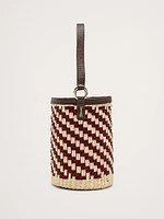 Two-Tone Straw Bucket Bag by Sensi Studio