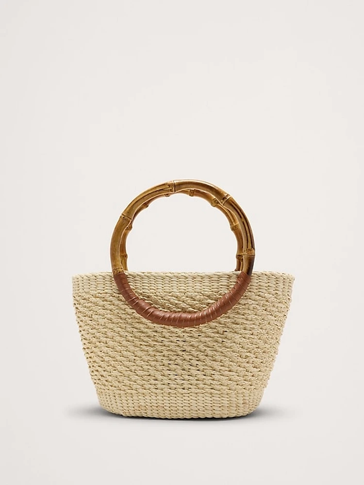 Bamboo Mini Straw Tote by Sensi Studio