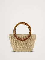 Bamboo Mini Straw Tote by Sensi Studio
