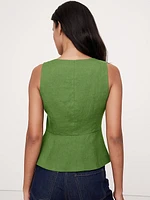 Linen Button-Front Vest