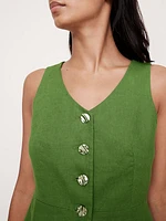 Linen Button-Front Vest