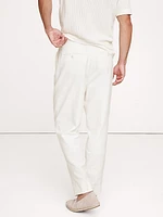 Pleated Cotton-Linen Blend Suit Pant
