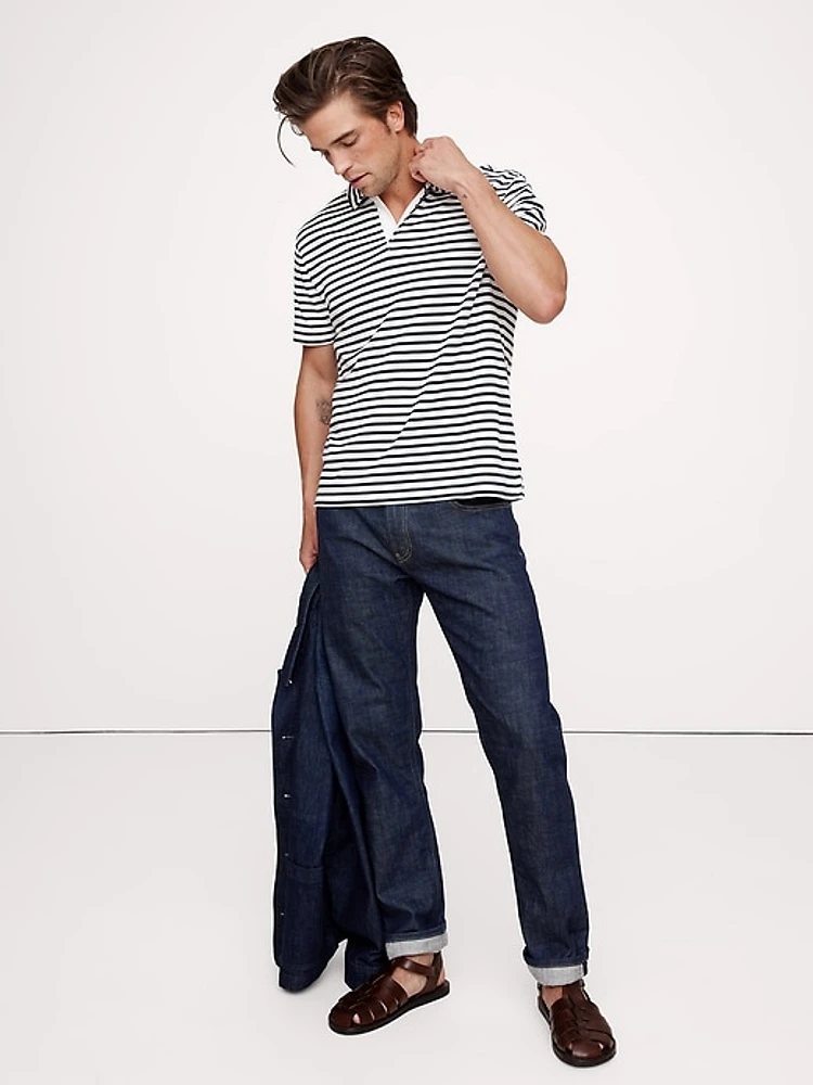 Luxury-Touch Stripe Polo