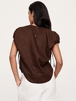 Oversized Linen Cinch Top