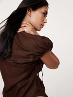 Oversized Linen Cinch Top