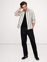 Standard-Fit Embroidered Linen Long-Sleeve Resort Shirt