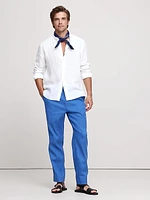 Italian Linen-Cotton Pull-On Pant