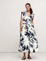 Linen Cinch-Waist Maxi Dress