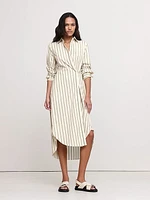 Cotton Poplin Asymmetrical Shirt Dress