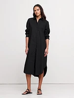 Cotton Poplin Asymmetrical Shirt Dress